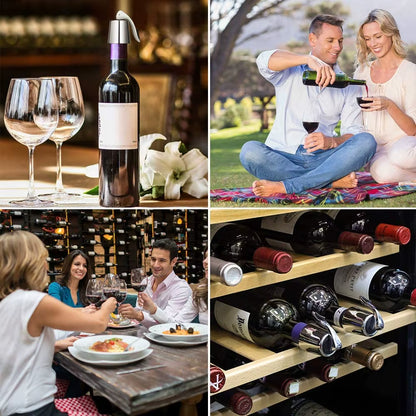 Stainless Steel Wine Bottle Stopper with Silicone Seal