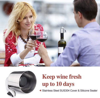 Stainless Steel Wine Bottle Stopper with Silicone Seal