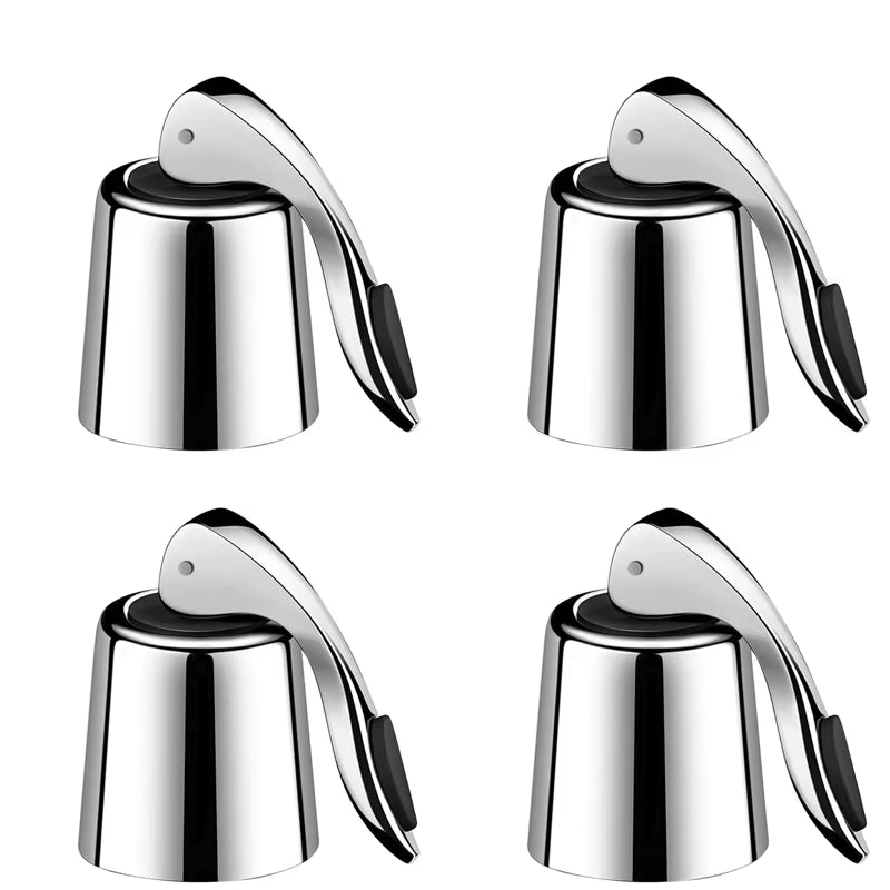 Stainless Steel Wine Bottle Stopper with Silicone Seal